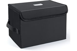 UENTIP Boîte de rangement pour disques vinyles de 7" pouvant contenir jusqu'à 60 disques, lot de 1 à 28 x 19 x 18 cm - Noir