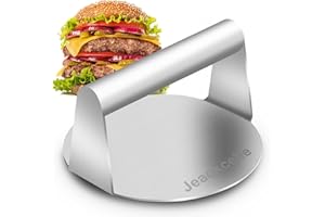 JEACKCELLE Stainless Steel Burger Press, Burger Smasher Heavy-Duty Bacon Grill Press with Silicone Brush, Non Stick Grill Press for BBQ, Flat Top Griddle & Grill Cooking, Dishwasher Safe and Easy to Clean…