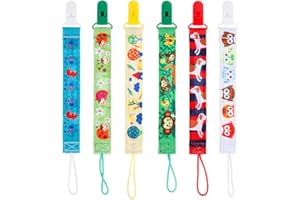 Lictin 6 Pièces Double-face Attache Tétine-unisexe Design DIY Nom de Bébé Chaîne de Sucette Multicolore