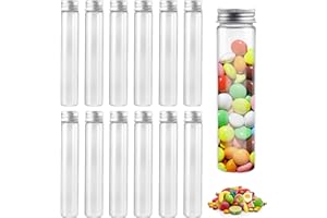 BJBJJIU 12 probówek o pojemności 30 ml, z zakrętką, przezroczyste szklane probówki, probówki laboratoryjne z pokrywką, do słodyczy, laboratorium, nauki, kwiatów, pereł