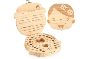 wugongshan Zahnbox Holz, Milchzahndose Holz für Jungen, Milchzahnbox, Milchzähne Box, Zahnschachtel, Aufbewahrungsbox, Zahndose zur Aufbewahrung für Baby-Zähne, Souvenir Box (Mädchen)