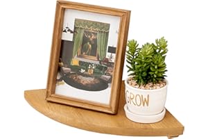 OAKERLAND Etagere d’Angle Flottante en Chêne Bois, Flottant Etagere d’Angle en Bois Rustique avec extrémité Arrondie de Bain Chambre à Coucher Salon Cuisine Bureau