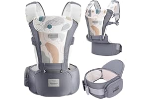 Bebear Marsupio,Bebamour Marsupio per 0-36 mesi, marsupio traspirante da neonato a bambino, approvato dagli standard di sicurezza(3D Air Grey with Designed with Transfer Belt)