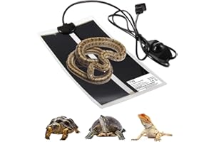YouYuer Tappetini Riscaldanti per Rettili,Tappetino Riscaldante con termoregolatore per Rettili Non Adesivo Adatto per rettili Tartaruga Serpenti Lucertola Geco Granchio - Termoforo Rimovibile (7W)
