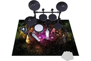 JAEVKWZY 140 x 120 cm Tapis de Tambour Insonorisé - Tapis pour Batterie et Percussions - Tapis Professionnel Rectangulaire de Jazz pour Grosse Caisse Claire et Autres Instruments de Musique Antidérapant