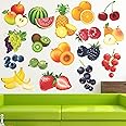 StickMe 'Colourful Furits Baby - Kids - Learning Education Nursery Pre School Kinder Garden Wall Sticker' -SM408 (Multi Colour, Vinyl - 100cm X 70 cm)