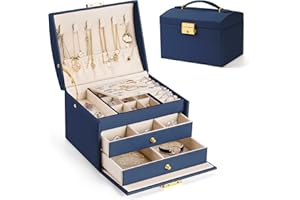 Aidodo Caja Joyero, Joyero Creativo, Aretes, Anillo, Collar, con Cerradura y llave, Regalo Creativo