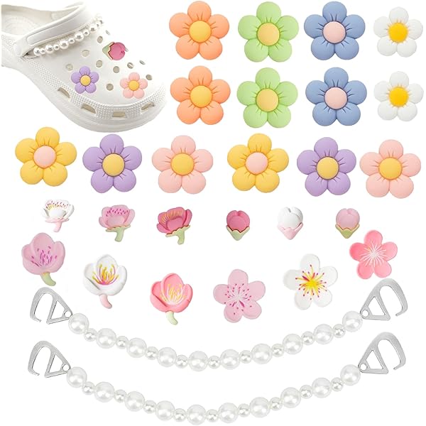4 Pièce De Décoration De Chaussures En Perles D'imitation En Plastique à Fleurs En Gros Pour Création De Bijoux