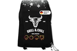 Grill & Chill -Premium- Abdeckhaube (80x67x115cm), BBQ Grillabdeckung Wasserdicht Abdeckplane Haube Schutzhülle für Weber, Brinkmann, Char Broil, Holland und Jenn Air Gasgrill 600D Oxford-Gewebe