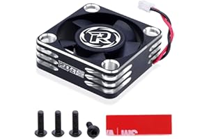 SURPASS HOBBY USA Surpass Hobby 30mm RC Cooling Fan,28000RPM ESC Cooling Fan for 1/8 1/10 1/12 RC Car Turbo Esc A3 (Silver Black)