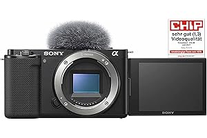 Sony Alpha ZV-E10 | APS-C spiegellose Wechselobjektiv-Vlog-Kamera (schwenkbarer Bildschirm für Vlogging, 4K-Video, Echtzeit-A