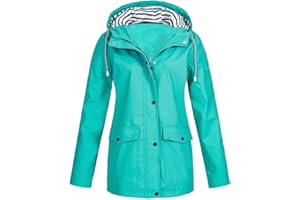 KHIRVWL VêTements ImperméAbles Femme Veste Coupe-Vent Avec Poches Et Doublure ZippéE Manteau Coupe-Vent De Couleur Unie ImperméAbles Pour Femmes Vente Flash du Jour et Soldes Kway Femme Imperméable