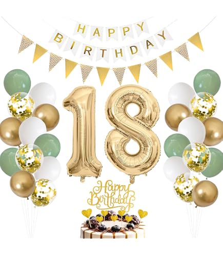 20 Tovaglioli 18° Compleanno + 12 Decorazioni da Tavola