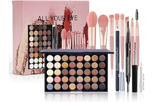 WishesMar Kit de Maquillaje Mujer Completo Cosmética Set para Ojos - Todo en uno Juego de Maquillaje Regalo para Mujer con Paleta de Sombras de Ojos Lápiz Delineador Lápiz de Cejas y Rímel #B