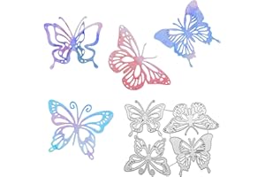 Mezrkuwr 4 piezas de plantillas de mariposa en relieve para scrapbooking, troqueles de corte para hacer plantillas, manualidades