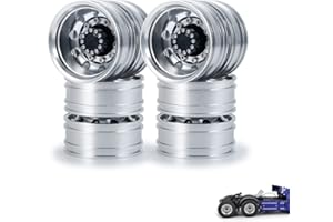 AXspeed 4pcs Rear Wheel Rims Metal Wheel Hubs for 1/14th Tamiya Tractor Truck Climbing Trailer Cargo Upgrade Parts