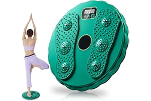 GOMETY Taillentwister Mit Zähler, Taille Drehscheibe Mit Fußsohle Massage, Anti-Rutsch Bauchtrainer Drehscheibe Aerobic-Training Für Fußmassage Und Taille übung, Maximale Tragfähigkeit 300 Kg, Grün