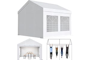 Devoko Pavillon 3x4,Partyzelt 3x4 Wasserdicht Stabil,Pavillon mit 170g PE-Plane,Metall Gestell Gartenzelt,UV-Schutz 50+Große Luxus Hochzeitszelt Festzelt,Zelt Weiß