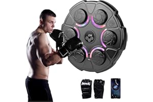 JIAQINGDA Music Boxing Machine,Elektronische Musik Boxmaschine mit Boxhandschuhen,LED Licht Bluetooth Boxautomat mit 9 Geschwindigkeitsmodi und Zählmodus,Boxen Training Geschenk für Erwachsene und Kinder