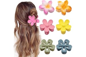 SELISTAMM Pinze Per Capelli 6 Pezzi, Pinza Capelli Fiore Per Capelli Spessi/Capelli Sottili/Capelli Fini, Mollettone Capelli Donna e Ragazze, Multipli Antiscivolo Fiori Per Capelli, Plastica Mollette Capelli