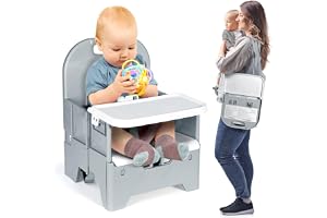 Orzbow Vikbar barnstol med boosterstol, stabil babystol booster säte småbarn med matbricka, ABS-material och robust struktur, lätt att använda och bära, för max 36 månader och 15 kg spädbarn