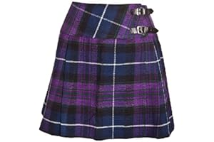 The Scotland Kilt Company Ladies Tartan Scottish Mini Billie Kilt - Pride of Scotland - Adjustable Leather Buckle, High Waisted, Flattering Fit