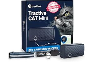 Tractive Mini GPS Tracker für Katzen, Weltweite Live-Ortung, Positionsverlauf, Aktivitätstracking, Mehrfacher Testsieger, Hal