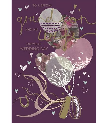 Handgemachte Hochzeitskarte Für Den Enkel & Seine Frau – Mit Glitzer, Strass & Umschlag