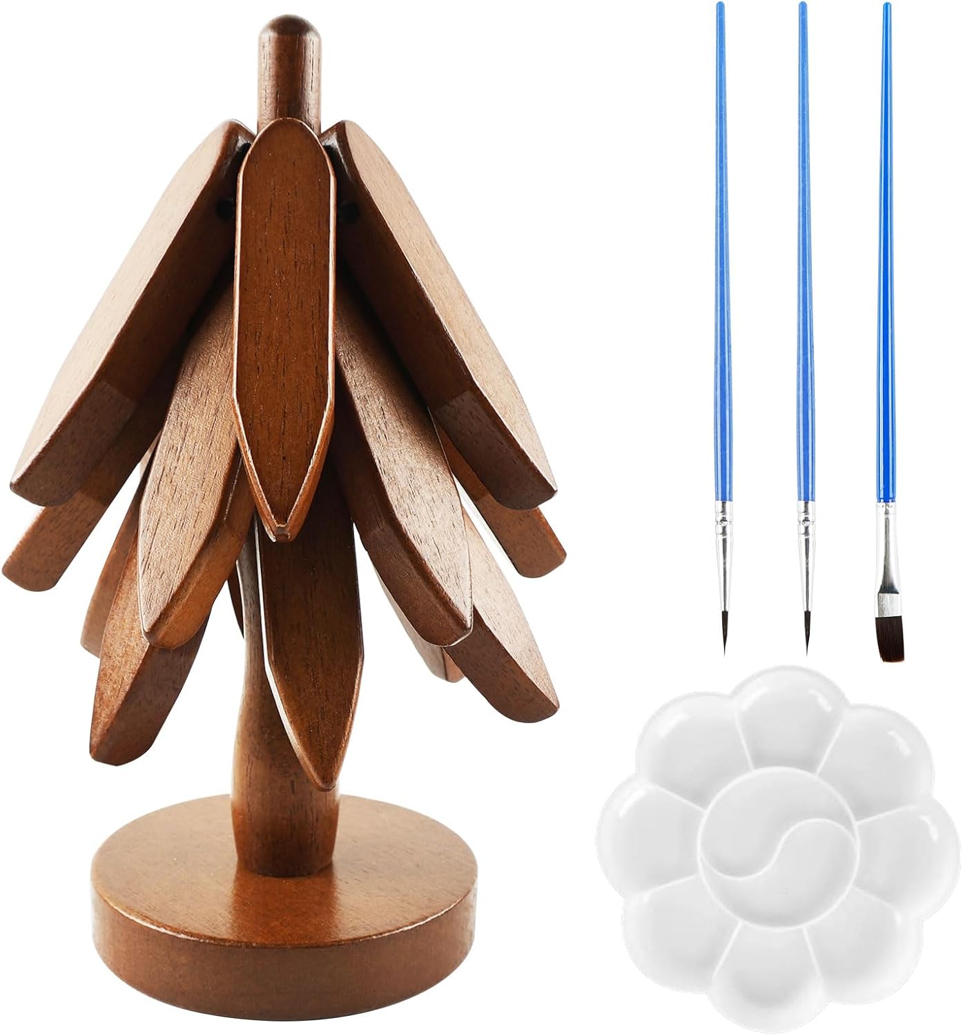 BDHYYM 23 cm de madera de árbol de Navidad resistente al calor, posavasos plegable para sartenes de cocina, ollas, sartenes, cubiertos y tazas