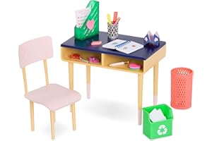 Our Generation - Banco di scuola, Set di mobili, Forniture per l'aula, Accessori per bambole da 18 pollici, Giocattoli per bambini dai 3 anni in su, Set di banchi dell'ufficio