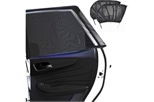 UATOOS Car Window Shades for Baby 2 Pack – Sun Protection Rear Side Window Shade– Stretchable Breathable Mesh Car Sunshade for Kids Adults Pets – Universal Fit Most Vehicles