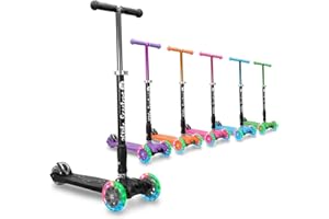 3StyleScooters RGS-2 Kids Scooter for Ages 3-12 - 3 Wheels Scooters with LED Light Up Wheels for Boys, Girls, Toddlers, Children - Adjustable Height Kick Tri Scooter with Foldable Travel Design