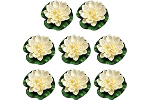 LETTERASHQP Seerosen Künstlich Klein,Schaum Seerose Blume Dekor,Teichrosen Künstlich für Teich Pool Fischteich Aquarium Pflanzen Dekor-Weiß