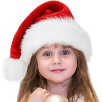 3 Teiliges Set Weihnachtsmann Mütze Rot, Plüsch Nikolaus