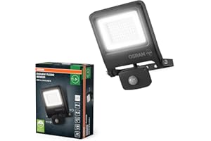 OSRAM Proiettore LED ENDURA FLOOD PC 50W con sensore, 4000K, 5000 lumen, rilevatore IR IP44, portata regolabile fino a 9 m, grigio scuro