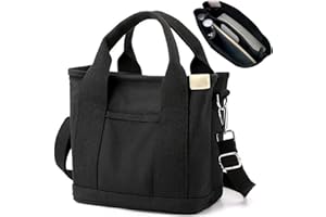 Aucuu Bolso de Lona con Bolsillos para Mujer, Bolso Bandolera Mujer Bolso, Gran Capacidad Bandolera Casual con correa ajustable, para Compras, Viajes de Trabajo