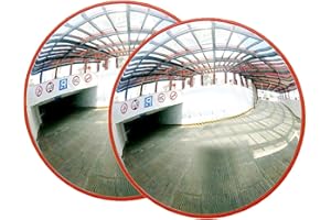 DICN 2-Pack Indoor Convex Mirror 45cm 18 inch Wide Angle Security Curved Mirror Polycarbonate Traffic Road Mirror for Shops Store Parking Workshop Supermarket Driveway