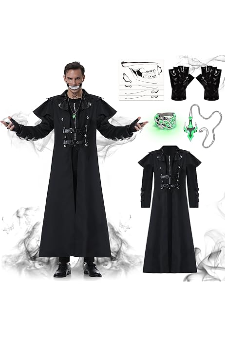 Cappotto Medievale Uomo In Poliestere - Stile Gotico Per Halloween E Feste - Foto 3