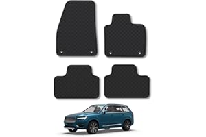 CAR MAT CO Volvo XC40 (2017+) [Automatic] Rubber Car Mats Accessories Tailored Fit Compatible Accessory Waterproof Protection Non-Slip Floor Mats Full Coverage Durable Front Rear Set Coverage with Clips