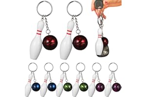 DECHOUS 10CS Bowling Pins Schlüsselanhänger: Mini Bowling Ball Schlüsselanhänger Schlüsselanhänger Bowling Party Mitgebsel Bowlingkugel Souvenir Geschenke (Zufällige Farbe)