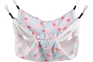 Aoliandatong Small Pet Cage Hammock Bunkbed Sugar Glider Hammock, Guinea Pig Cage Accessories Bedding, Warm Hammock for Parrot ferret Squirrel Hamster Rat Playing Sleeping(S Pink)