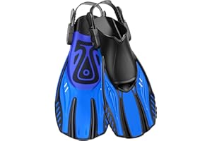 Arlierss Aletas de Snorkel Adultos, Aletas de Natación Ajustables Unisex, Aletas de Buceo Tamaño de Viaje Adulto Hombres Mujeres para Nadar,Bucear