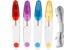 ZERITLOLEN Sewing Snippers,4 PCS Sewing Thread Cutters U Shape Thread Snips with Plastic Safety Cover Cross Handle Cutters Stitch Scissors Unpicker for Tailor Embroidery Needlework Craft DIY