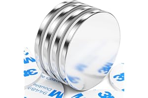 GRTARD Magnete Stark 4 Stück Silber - 8 kg Magnetkraft Neodym Extra Stark für Magnettafel - Selbstklebend Seltenerdmagnete Mit Doppelseitigem Klebstoff