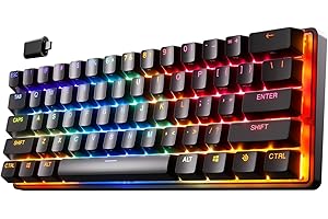 SteelSeries Apex Pro Mini Wireless clavier gaming HyperMagnetic - Format compact 60% - Actionnement ajustable - RGB - Touches PBT - Bluetooth - 2.4 GHz - USB-C - Français AZERTY