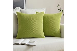 MIULEE 2er Set Kissenbezüge Dekokissen Körnig Dekorativ Kissenbezug Kissenhülle Sofakissen Deko Bezug Weich Zierkissen Kissen für Wohnzimmer Schlafzimmer 40x40cm Gelb-grün