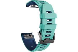 NotoCity für Garmin Fenix 5/Fenix 6 Armband, für Garmin Fenix 6 Pro/7/7 Pro/8 47mm/5 Plus/E 47mm Armband, Quickfit 22mm für Forerunner 945/965, Epix 2, Instinct 2, Approach S60(Mintgrün-Dunkelblau)