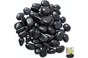 VIQIHEOE Galets, 1-3 cm Galets de Rivière Noirs Polis, 1 kg Galets Décoratifs pour Vases, pour L'aménagement Paysager, la Décoration de la Maison, Pots D'aquarium, Les Projets Artistiques