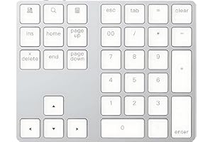 ‎IMOUNTS iMounts USB-C Bluetooth Numeric Keypad - Wireless NumPad, Rechargeable Numeric Keyboard for Laptop, Tablet, iPad, MacBook, Windows, Silver (Silver)