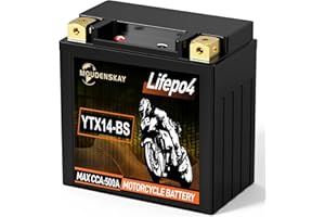 MOUDENSKAY Batería de Litio para Moto 12V Batería de Litio Powersports con BMS,LiFePO4 Batería de Moto (YTX14-BS 12.8V 9Ah 500CCA) para Motos, ATV, UTV, Scooter, Motos de Agua, etc.